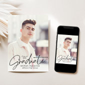 Modern Black Script 2 Afstudeerfeest voor foto's Kaart