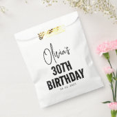 Modern Black Script 30e verjaardag Chic & Minimali Bedankzakje (Gezegeld)