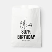 Modern Black Script 30e verjaardag Chic & Minimali Bedankzakje (Voorkant)