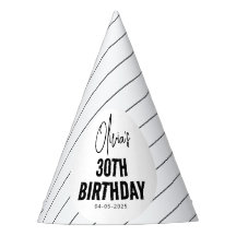 Modern Black Script 30e verjaardag Chic & Minimali