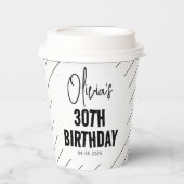 Modern Black Script 30e verjaardag Chic & Minimali Papieren Bekers (Voorkant)