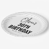 Modern Black Script 30e verjaardag Chic & Minimali Papieren Bordje (Gekanteld)
