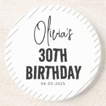 Modern Black Script 30e verjaardag Chic & Minimali