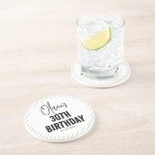 Modern Black Script 30e verjaardag Chic & Minimali Zandsteen Onderzetter (Zijkant)