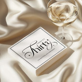 Modern Black Script 30th Birthday Napkins Servet