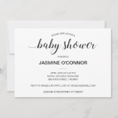 Modern Black Script-Baby shower Kaart (Voorkant)