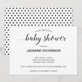 Modern Black Script-Baby shower Kaart (Voorkant / Achterkant)
