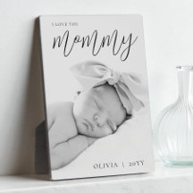 Modern Black Script Custom I Love You Mommy Photo