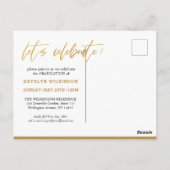 Modern Black Script Floral Afstuderen Invitation Briefkaart (Achterkant)