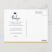 Modern Black Script Gold Glitter AFSTUDEERDER Dank Briefkaart (Achterkant)
