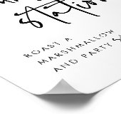 Modern Black Script Marshmallow S'mores Station Poster (Hoek)