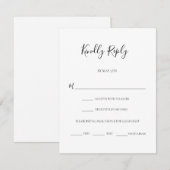 Modern Black Script Meal Choice Weddenschap RSVP Kaartje (Voorkant / Achterkant)