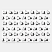 Modern Black Script "Merry Kerstmis" en Deers Inpakpapier Vel (Voorkant 2)