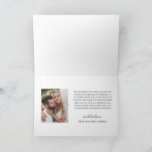 Modern Black Script Persoonlijke bruiloft foto Bedankkaart (Binnen)