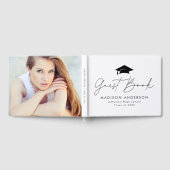 Modern Black Script Photo Afstuderen Gastenboek (Volledig)