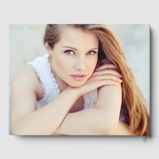 Modern Black Script Photo Afstuderen Gastenboek (Achterkant)