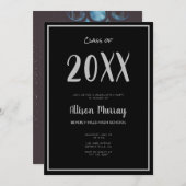 Modern Black Script Photo Afstuderen Kaart (Voorkant / Achterkant)