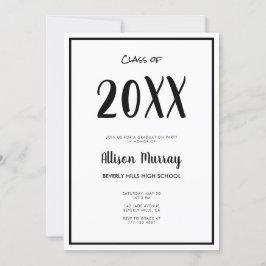 Modern Black Script Photo Afstuderen Kaart