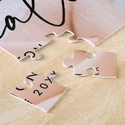 Modern Black Script Photo Afstuderen Legpuzzel (Zijkant)