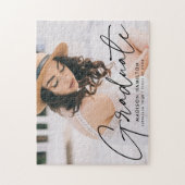 Modern Black Script Photo Afstuderen Legpuzzel (Verticaal)