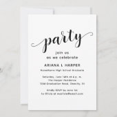 Modern Black Script Photo Graduation Invitation Aankondiging (Achterkant)