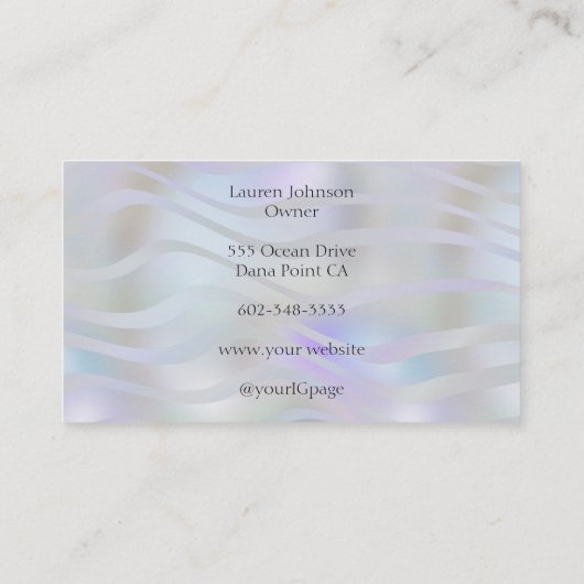 Modern Black Script Photo Makeup  Visitekaartje (Achterkant)