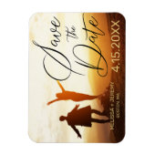 Modern Black Script Photo Wedding Save the Date Magneet (Verticaal)