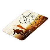 Modern Black Script Photo Wedding Save the Date Magneet (Linkerzijde)