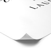 Modern Black Script Photo Weduwen Welkomstteken Poster (Hoek)