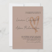 Modern Black Script Terracotta Wedding Invitation Kaart (Voorkant)