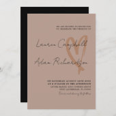 Modern Black Script Terracotta Wedding Invitation Kaart (Voorkant / Achterkant)