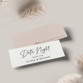 Modern Black Script Vrijgezellenfeest Date Night K Mini Visitekaartjes