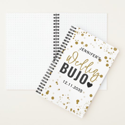 Modern Black Script Wedding Bullet Journal BUJO Notitieboek (Binnen)