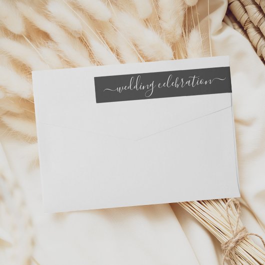 Modern Black Script Wedding Celebration Address