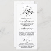 Modern Black Script, Wedding Ceremonie Programmakaart (Voorkant / Achterkant)