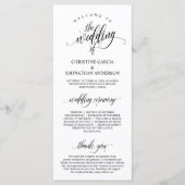 Modern Black Script, Wedding Ceremonie Programmakaart (Voorkant)