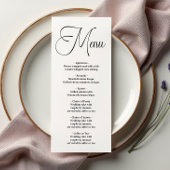 Modern Black Script Wedding Menu