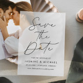 Modern Black Script Wedding Save the Date Vellum Uitnodigingen