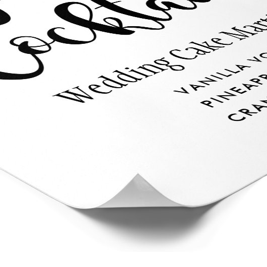 Modern Black Script Wedding Signature Drink Poster (Hoek)