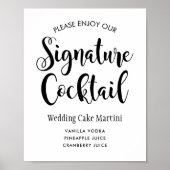 Modern Black Script Wedding Signature Drink Poster (Voorkant)