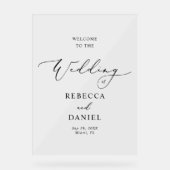 Modern Black Script Wedding Welkom Foam Board Acryl Bord (Voorkant)