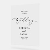 Modern Black Script Wedding Welkom Foam Board Acryl Bord (Hoek)
