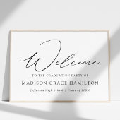 Modern Black Script Welcome Graduation Party Poster