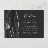 Modern Black Silver Agate Dark Weddenschappen Rece Informatiekaartje (Voorkant)