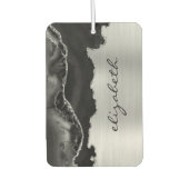 Modern Black Silver Agate Metallic Luchtverfrisser (Voorkant)