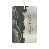 Modern Black Silver Agate Metallic Luchtverfrisser (Achterkant)