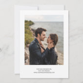 Modern Black Silver Agate Photo Save the Date (Achterkant)