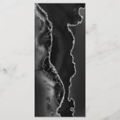 Modern Black Silver Agate Wedding Menu (Achterkant)
