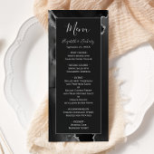 Modern Black Silver Agate Wedding Menu