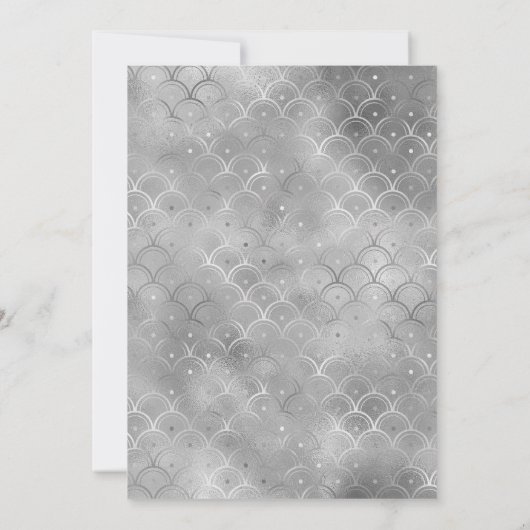 Modern Black & Silver Art Deco Rehearsal Dinner Kaart (Achterkant)